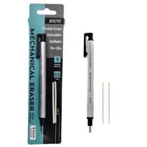 BRUSTRO Mechanical Precision Retractable Zero Eraser | 2.3mm - Ultra-Fine Tip | Refillable, Perfect for Artists, Architects, Students, Professionals, Clean and Accurate.